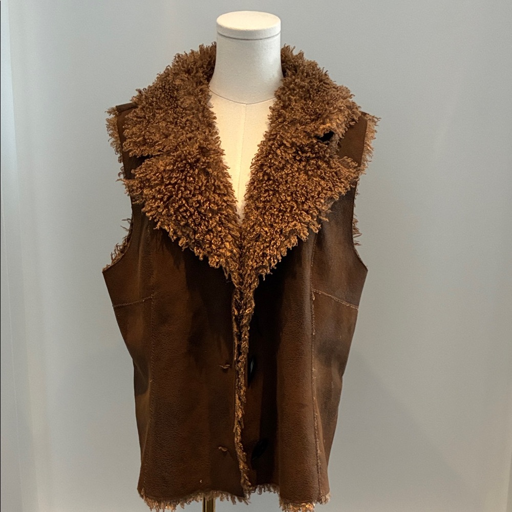 Cozy Brown faux Shearling Vest